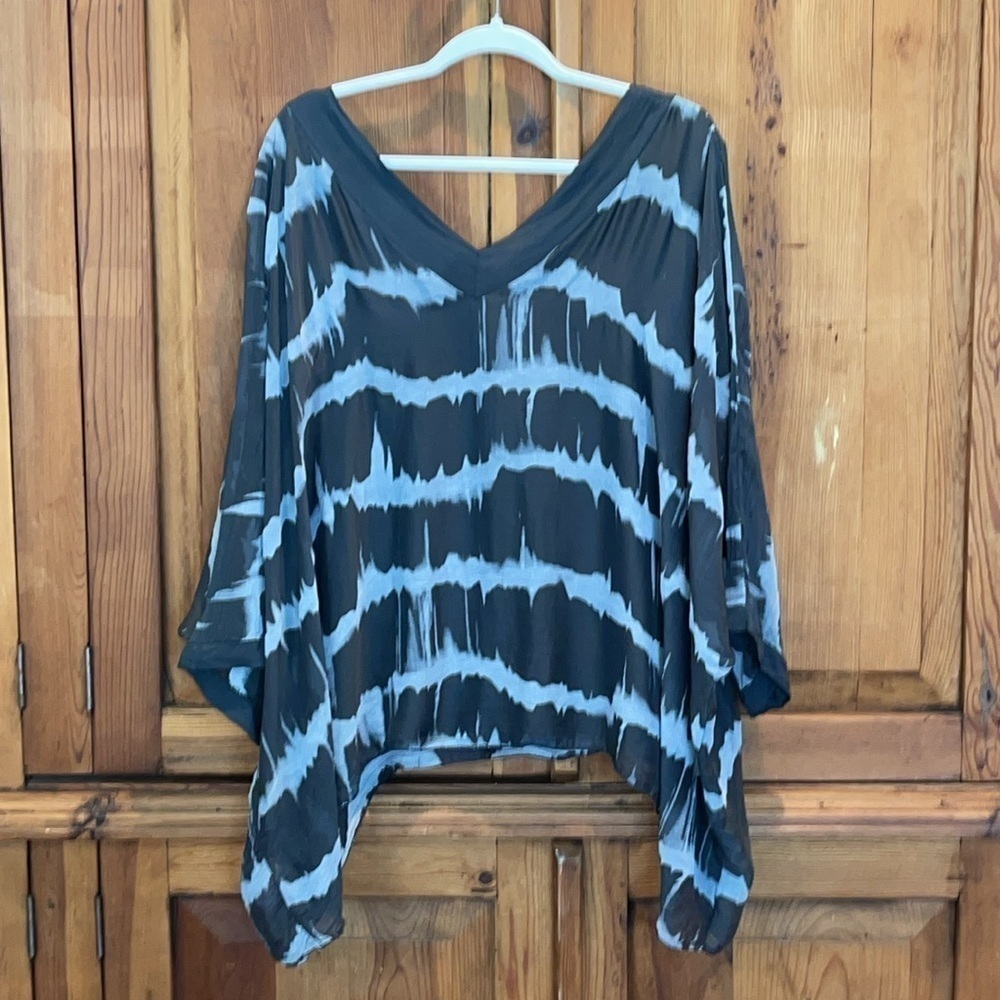 Italian Silk Tie dye Top Kimono OSFA